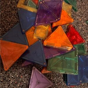 Colorful Magnetic Building Tiles for Kids 32 pc set